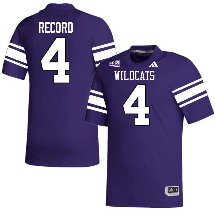 Weber State Wildcats #4 Jayleen Record College Football Jerseys,Uniforms Stitched-Purple
